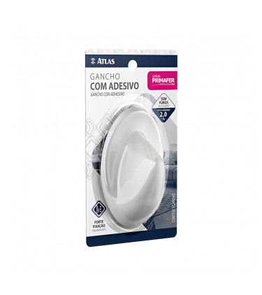 GANCHO ADESIVO 6PC 0,5KG OVAL PLAST BR