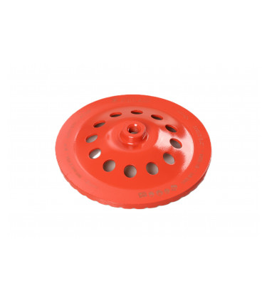Está indicado para uso en amoladoras angulares de 180 mm (7”). Úselo para desbastar concreto, albañilería, mármol, granito y piedras decorativas.