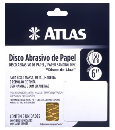 DISCO LIJA ABRASIVA 150MM GRANO 80 5PZS