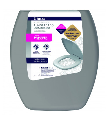 THEMA GRAY TOILET SEAT BOX W/6PC