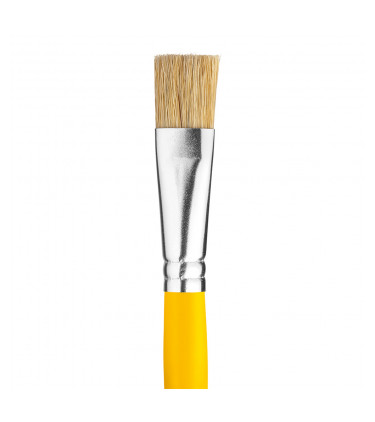 White bristle, flat tip artistic brush