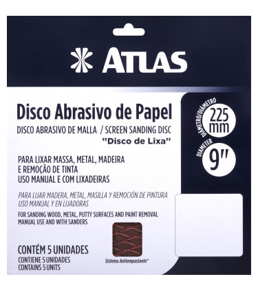 DISCO LIJA ABRASIVA 225MM GRANO 80 5PZS