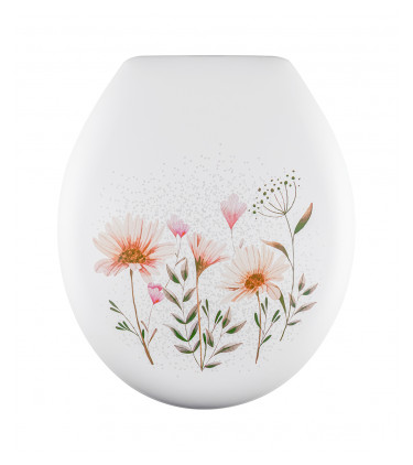 CUSHIONED TOILET SEAT PRINTED - WHITE