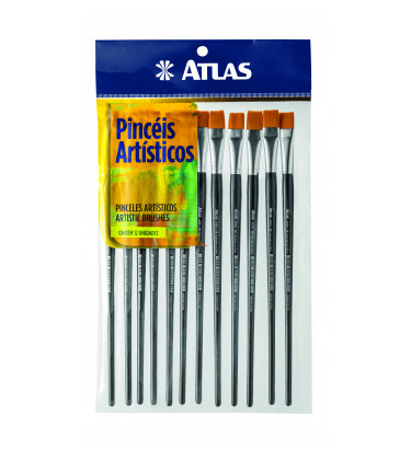 Synthetic bristle, flat tip artistic brush