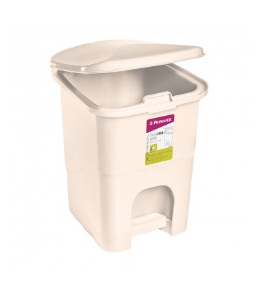 PLASTIC GARBAGE BIN WITH PEDAL 6L WHTE