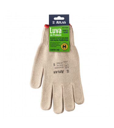 POLYCOTTON GLOVE WITH PVC DOTS, SIZE 8