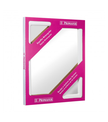 RECTANGULAR MIRROR W/FRAME 3PC - WHITE