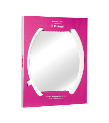 OVAL MIRROR WITH FRAME 3PC - WHITE